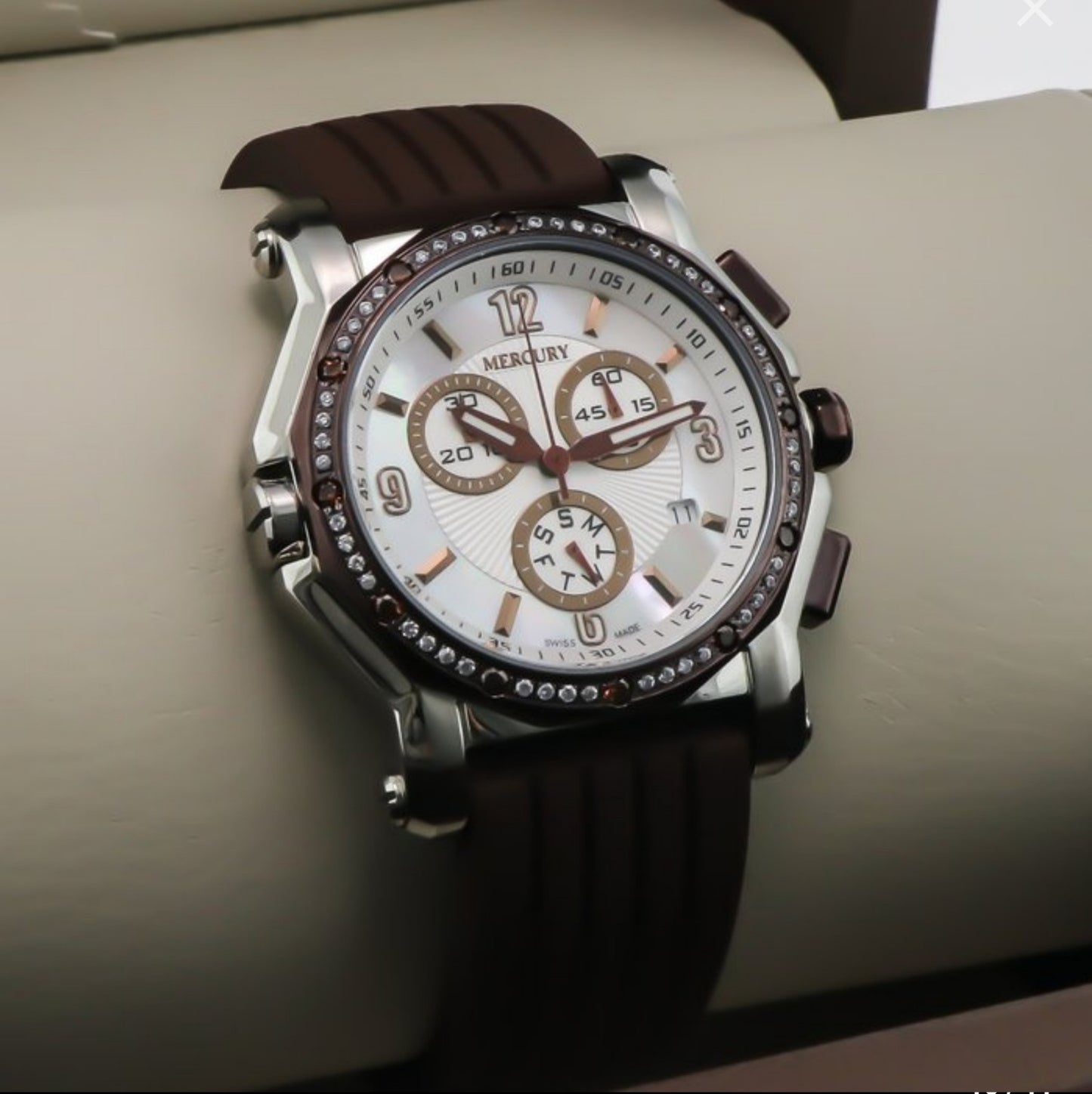 Mercury • Swiss Chronograph Watch • Stainless Steel Quartz 42.5mm • 3ATM ME1075