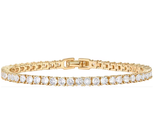 Gold Alloy Bracelet • 4mm • Tennis Friendship Hand Chain