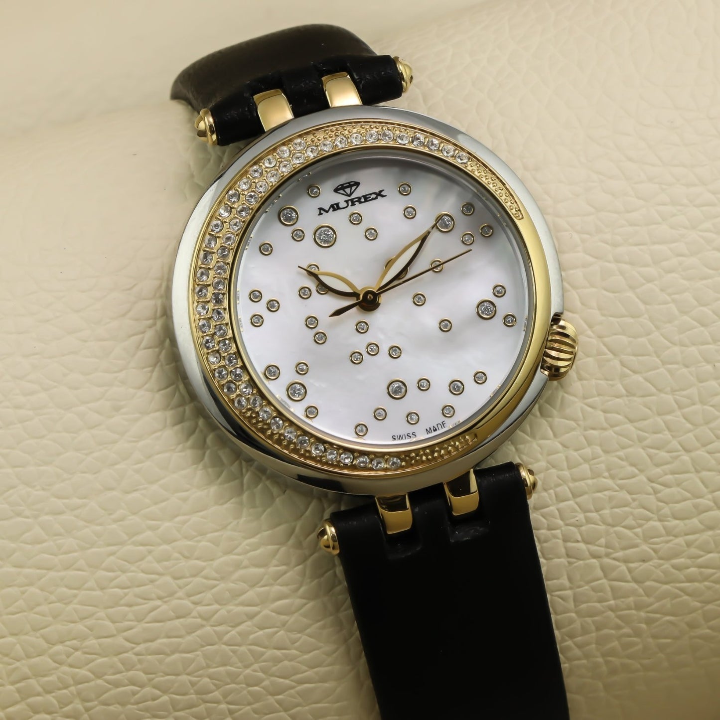 Murex • Swiss Watch • Stainless Steel • Zircons Dial • 33mm • Quartz • MUL572