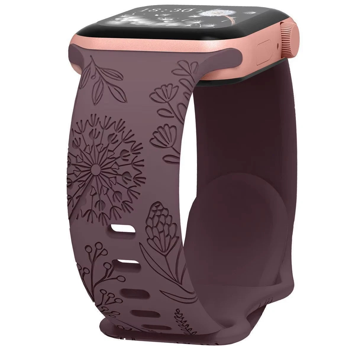 Engraved Dandelion Band for Apple Watch 38/40/41mm $ 42/45/46/49/ Ultra Silicone