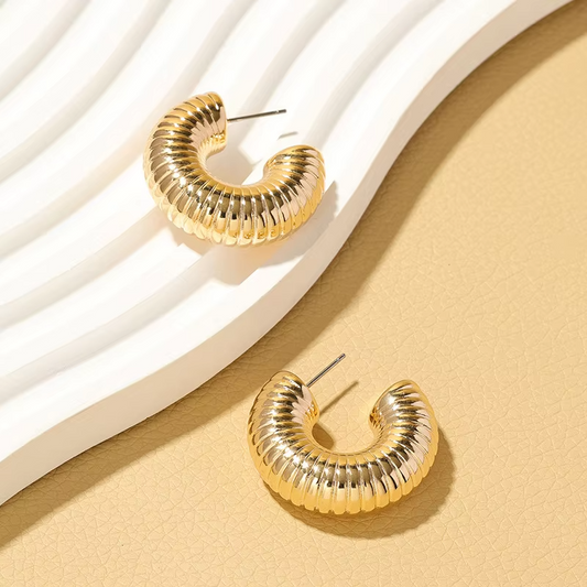 Ear Cuff Circle Earrings for Women • C Shaped • Non Piercing • Thick Earclips