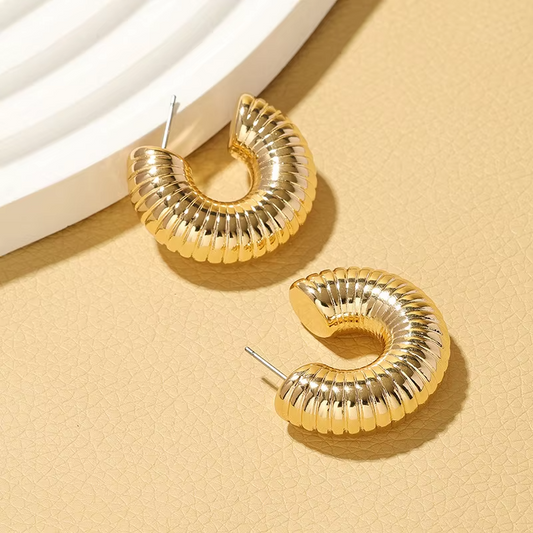 Ear Cuff Circle Earrings for Women • C Shaped • Non Piercing • Thick Earclips