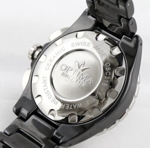 Optima • Swiss Chronograph Watch • OSC318-BS-3 • Date SubDay 43mm Ceramic Bezel