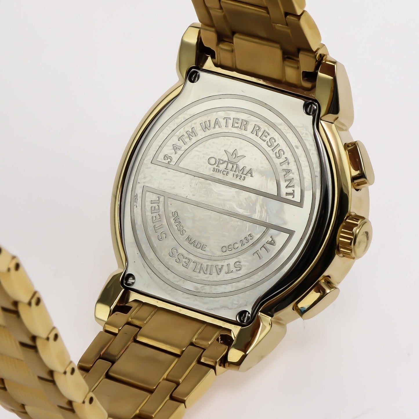 Optima • 45.9 mm • Swiss Chronograph • Date SubDay • WR 30M • OSC233-GG-7