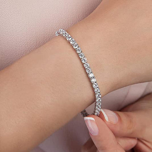 Tennis Bracelets for Men Women • 2 Pack Gold & Silver • 17cm 19cm 21cm