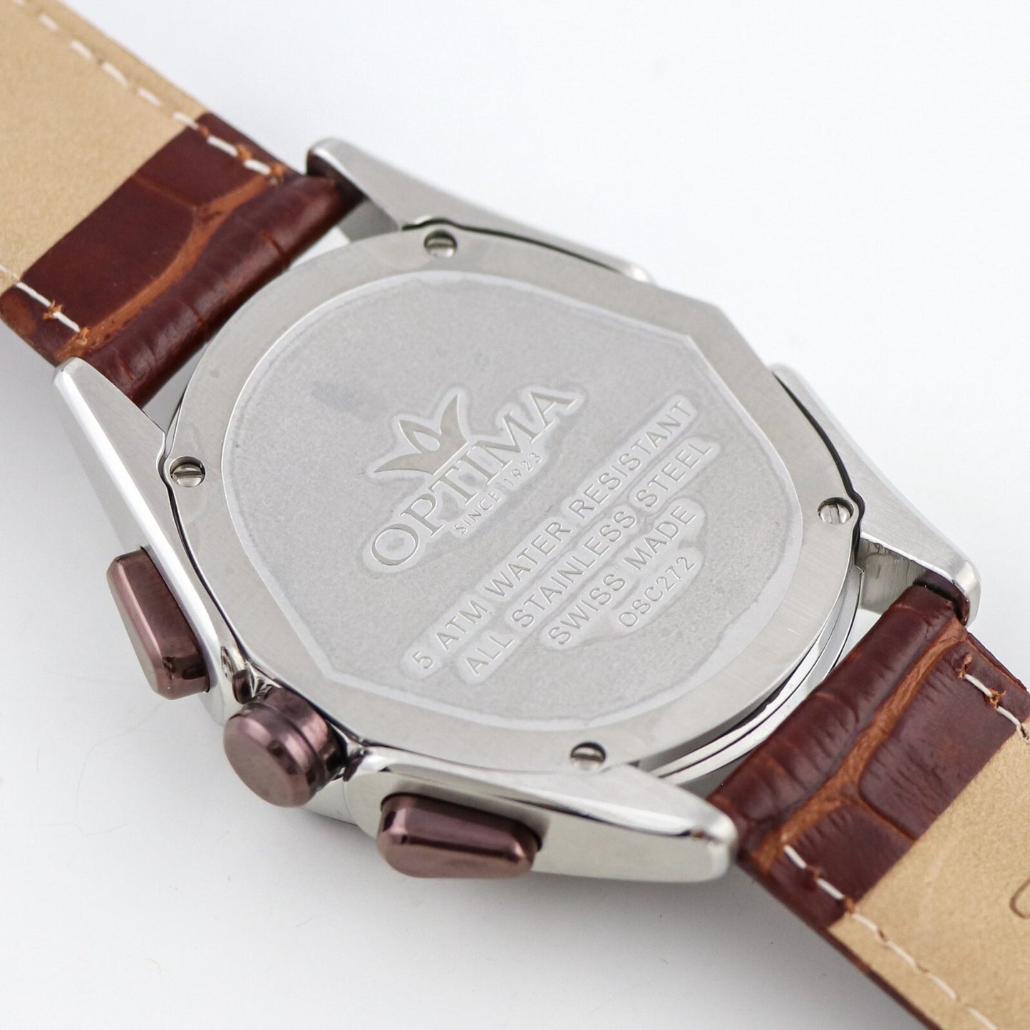 Optima • 42x44.5mm • Swiss Watch • Stainless Steel • Quartz • 5ATM • OSC272