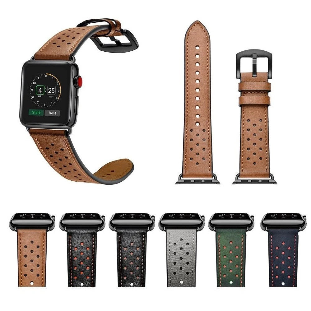 Calf Leather Band for Apple Watch 38/40/41 S10 9 8 SE & 42/44/45/46/49/Ultra