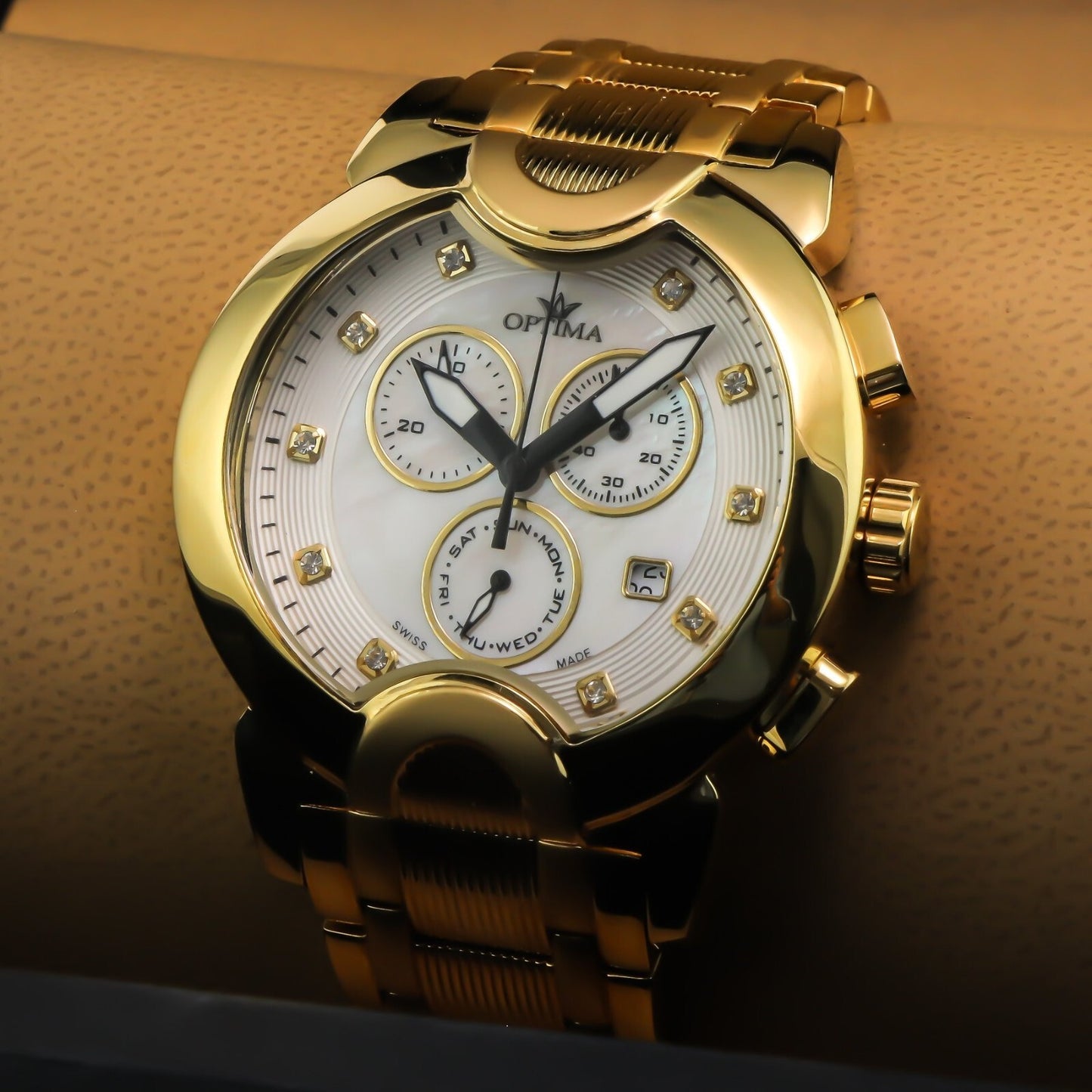 Optima • 45.9 mm • Swiss Chronograph • Date SubDay • WR 30M • OSC233-GG-7