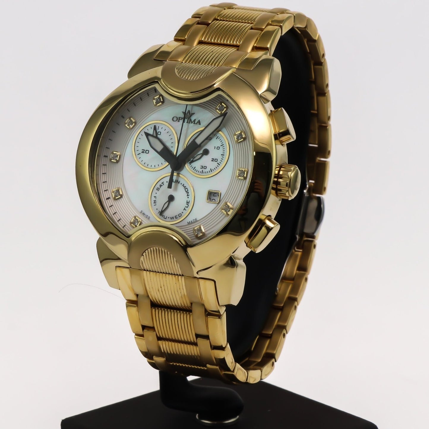 Optima • 45.9 mm • Swiss Chronograph • Date SubDay • WR 30M • OSC233-GG-7
