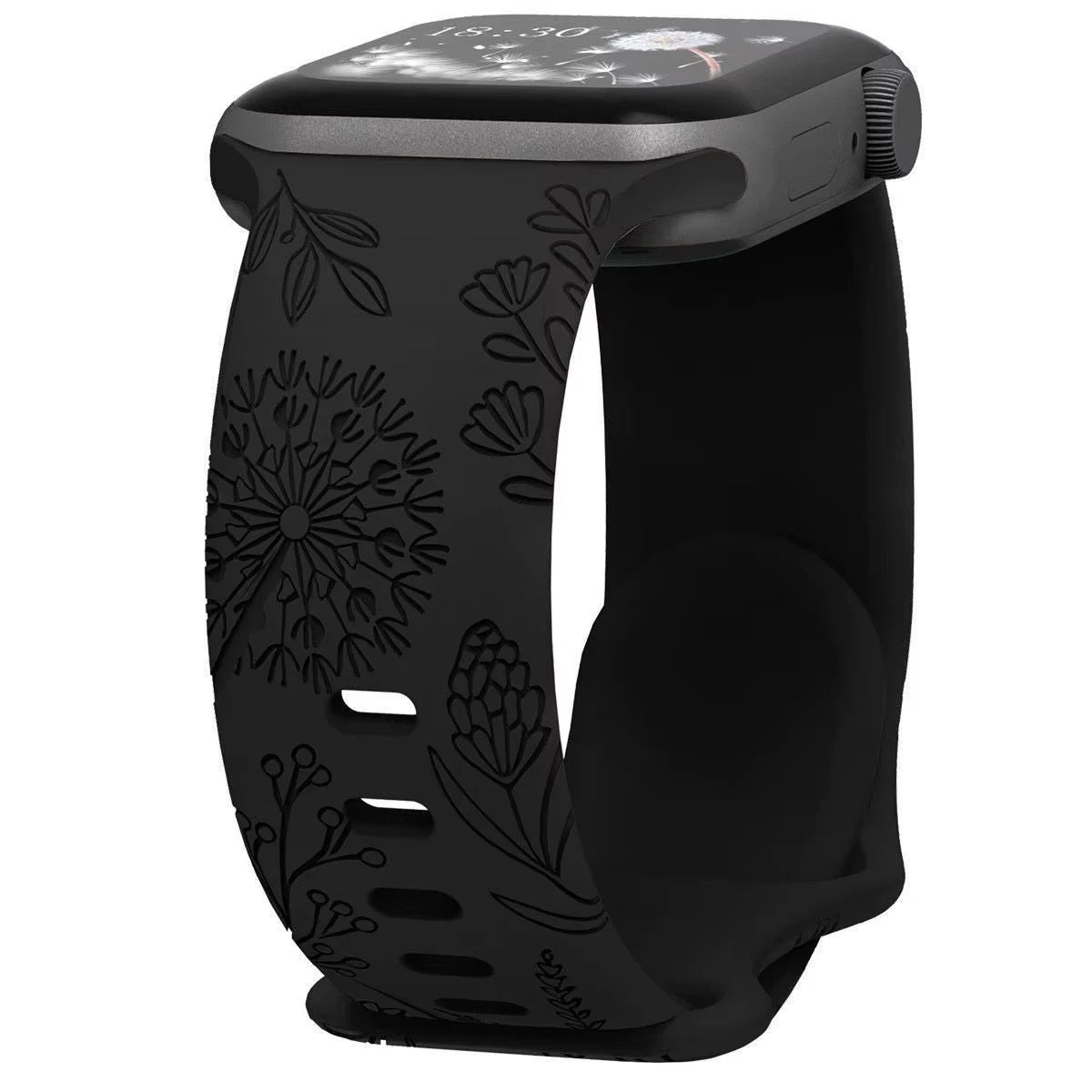 Engraved Dandelion Band for Apple Watch 38/40/41mm $ 42/45/46/49/ Ultra Silicone