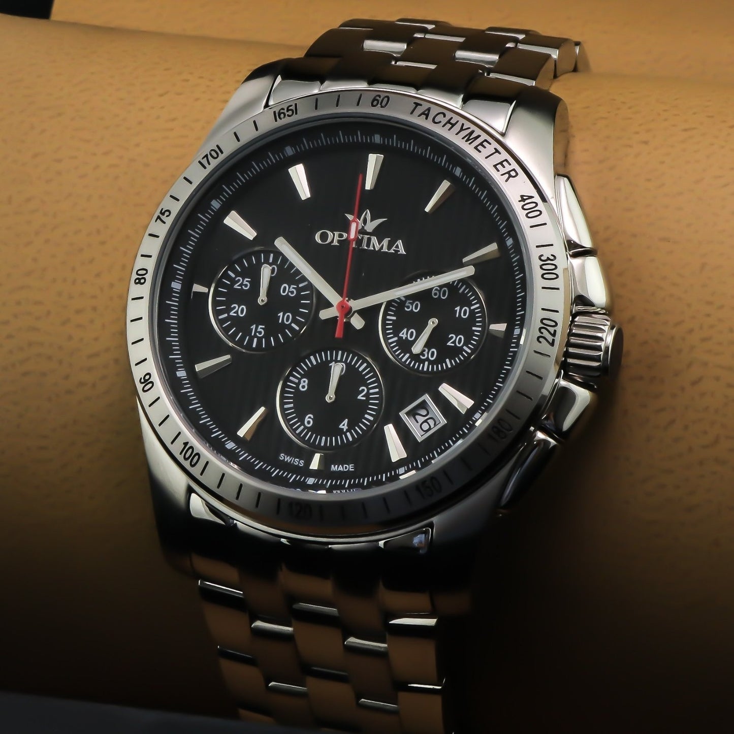 Optima • 48.15mm Swiss Chronograph Watch • Date • WR50M • Quartz • OSC377