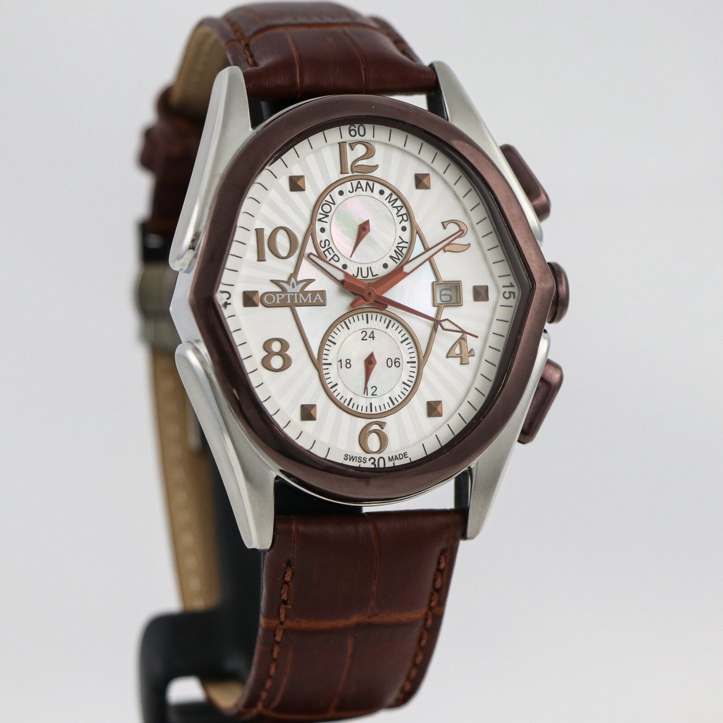 Optima • 42x44.5mm • Swiss Watch • Stainless Steel • Quartz • 5ATM • OSC272