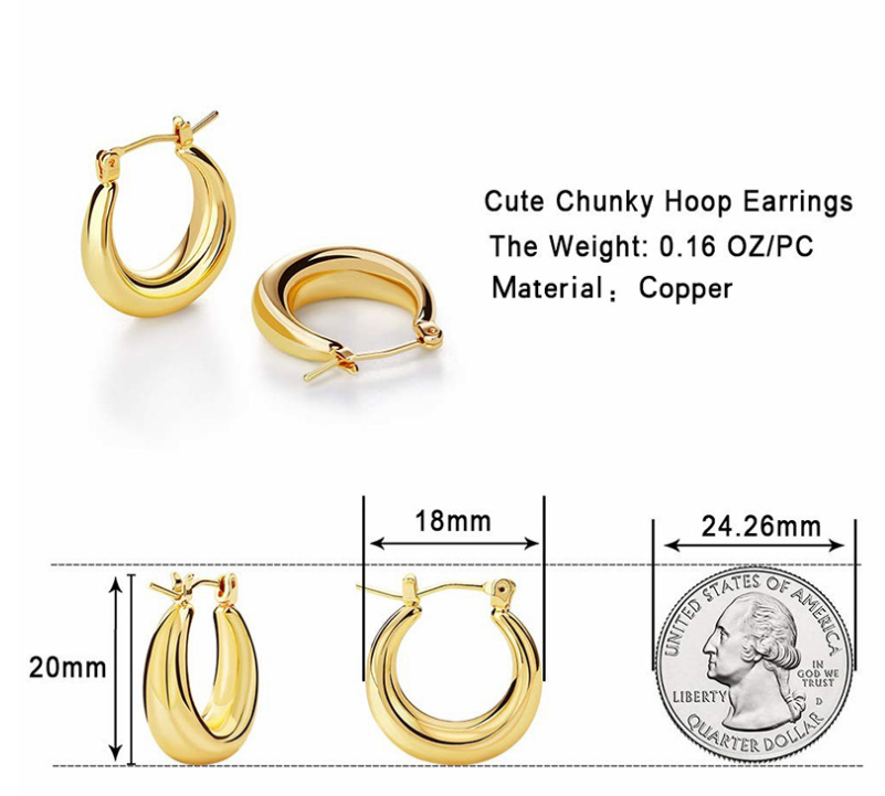 14K Gold • 3 Pack Hoop Earrings • 1 Set Each 20/25/30mm • Bundle Save More!