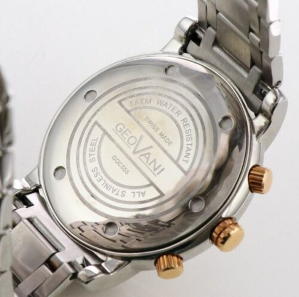 GEOVANI • Swiss Chronograph Watch • PVD Gold Stainless Steel• 45mm 5ATM GOC555