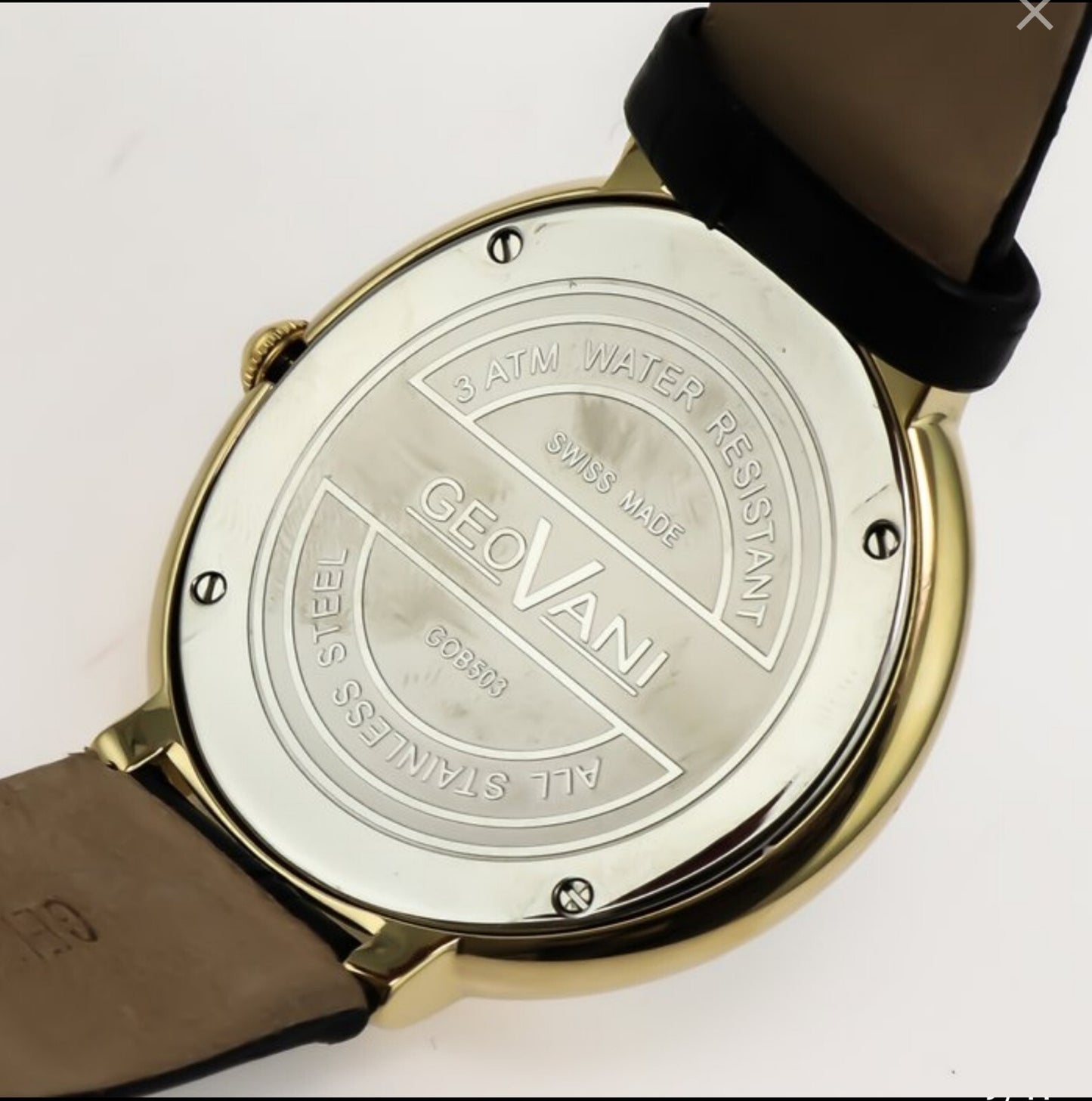 Geovani • Swiss Watch • Stainless Steel PVD Gold • 42.90mm • Quartz 3ATM •GOB503