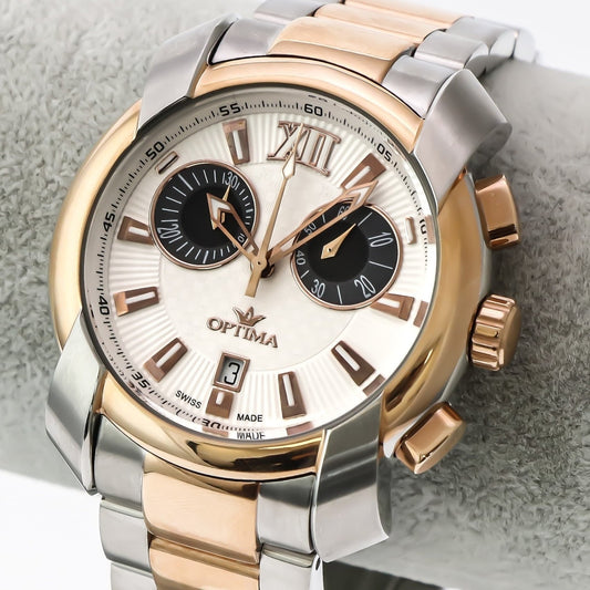 Optima • Swiss Chronograph Watch • Stainless Steel • Quartz • 43mm  • OSC275