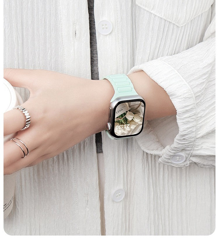 Soft Silicone Watch Band • Apple Watch Compatible • Breathable Adjustable 