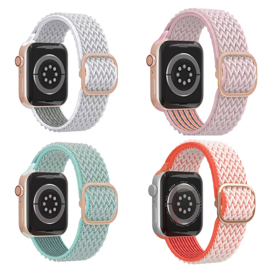 4 Pack Watch Bands • Compatible With Apple Watch • Soft Breathable Nylon