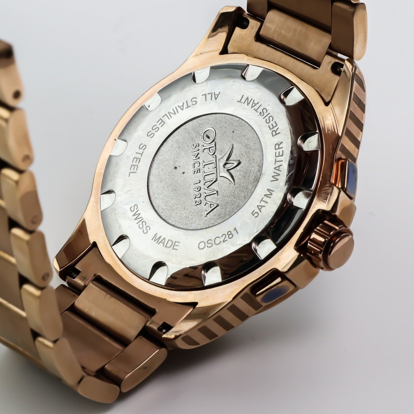 Optima • Swiss Chronograph Watch  • Stainless Steel Quartz • 45mm • OSC281