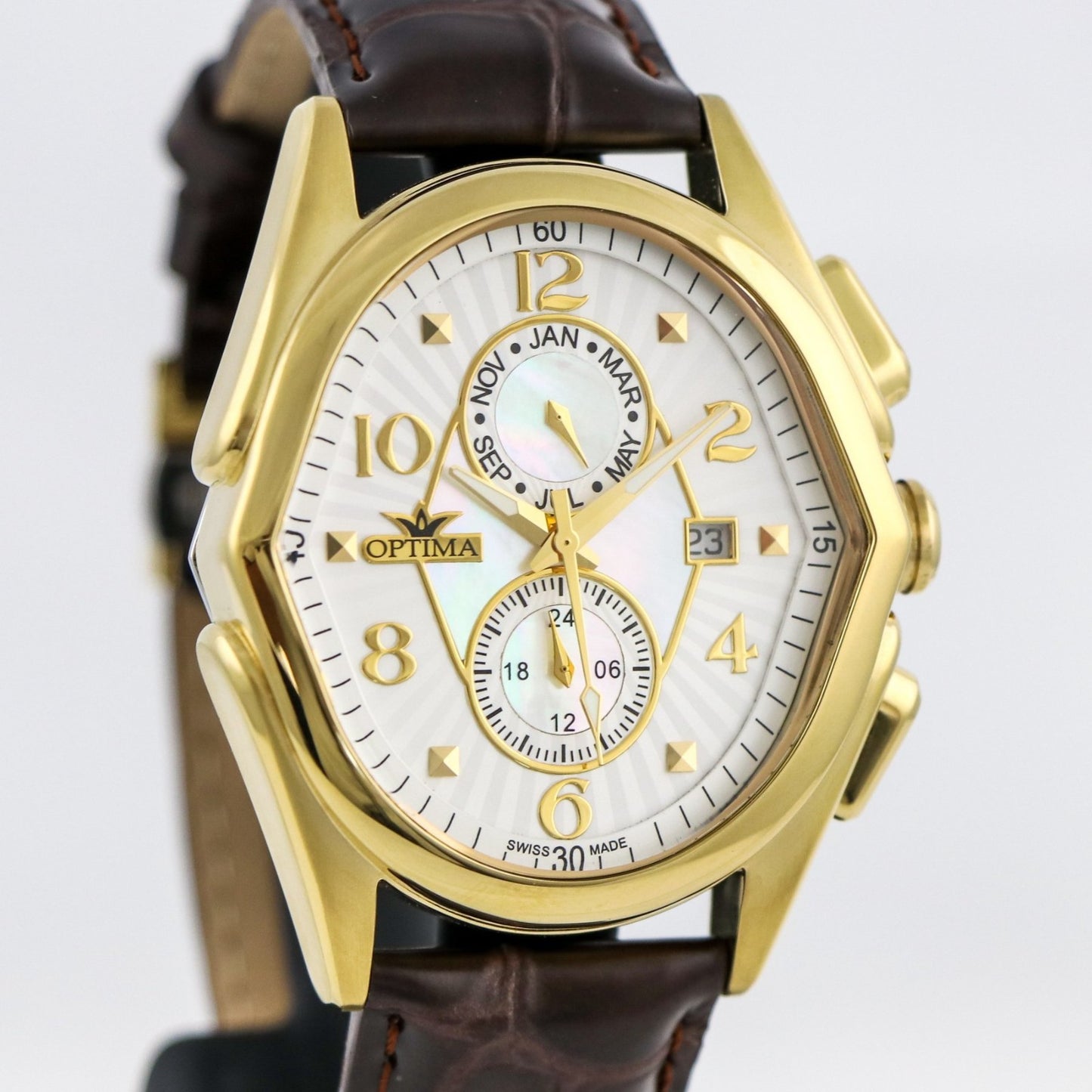 Optima • Swiss Watch • Stainless Steel • 42 mm x 44.5mm• Quartz • 5ATM • OSC272