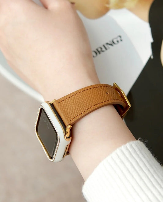 Vintage Retro Palmar Leather Strap • Compatible Apple Watch • 38/40/41mm - ChronoBling