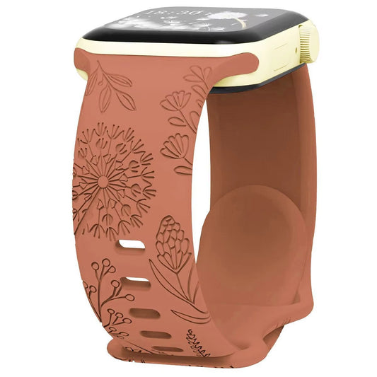 Engraved Silicone Strap • Compatible With Apple Watch • 38/40/41 or 42/44/45/49 - ChronoBling