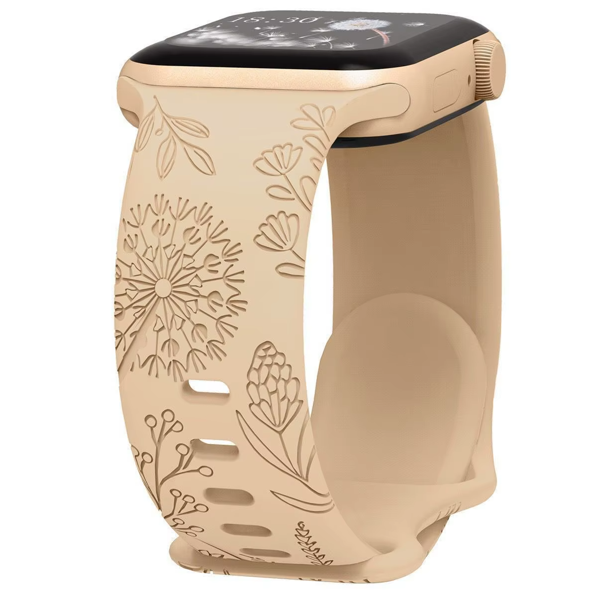 Dandelion Watch Band • Apple Watch Compatible • Engraved Silicone 