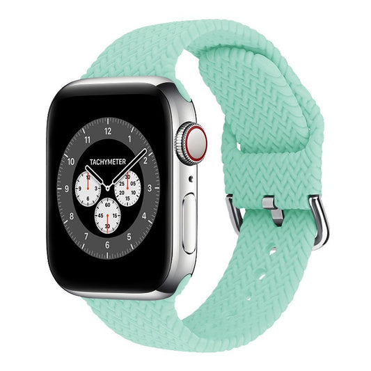 Woven Watch Band • Apple Watch Compatible • Soft Silicone • Adjustable 