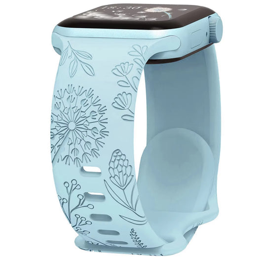 Engraved Silicone Strap • Compatible With Apple Watch • 38/40/41 or 42/44/45/49 - ChronoBling