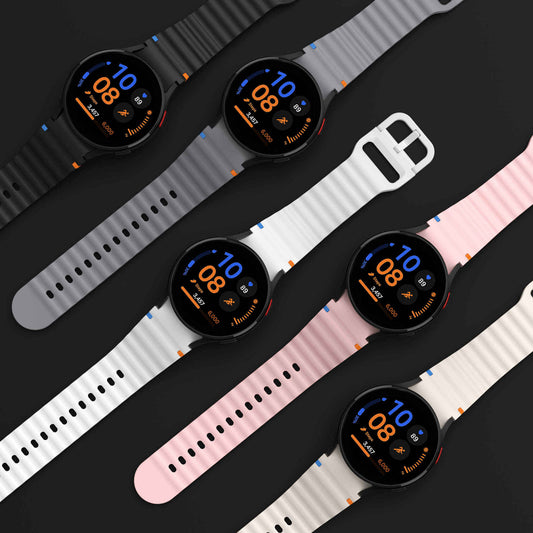 Wavy Silicone Sports Strap • 40mm 44mm • Compatible with Samsung