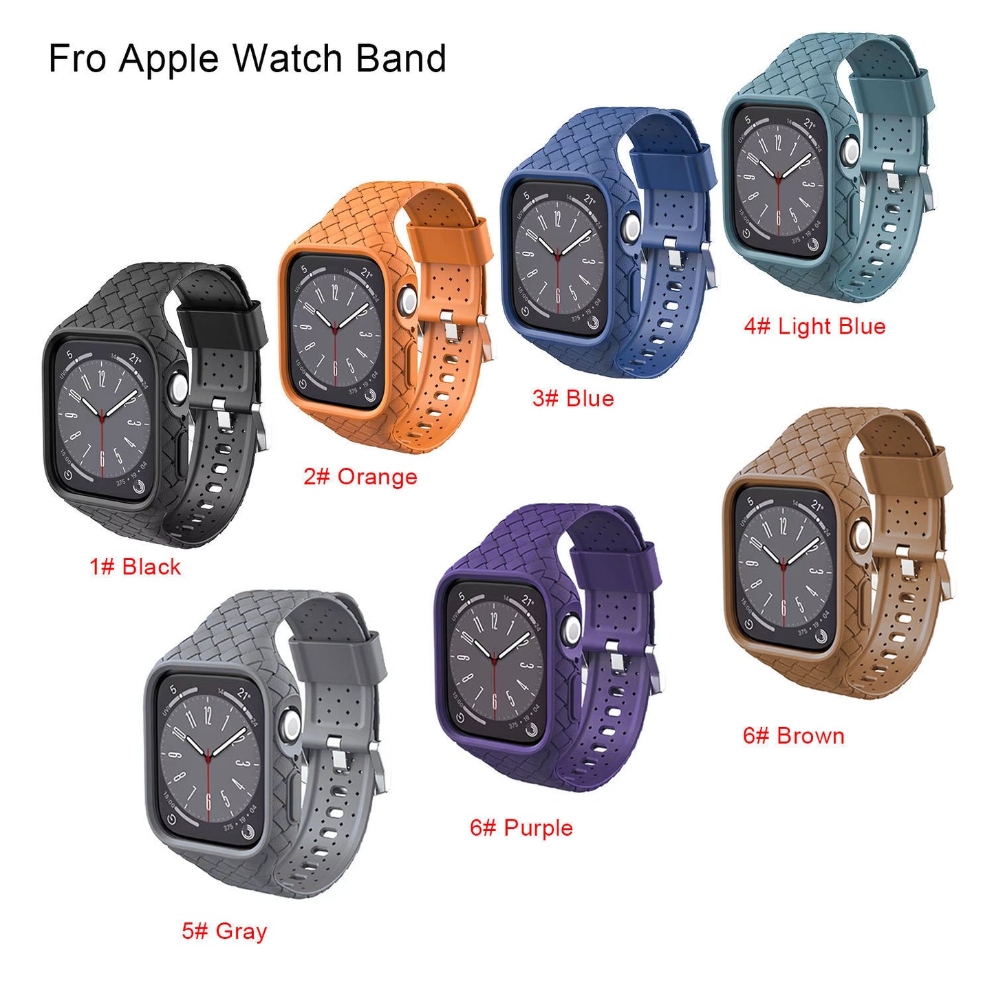 Silicone Strap Compatible with Apple Watch • Soft Sport Band • 38mm 40mm 41mm