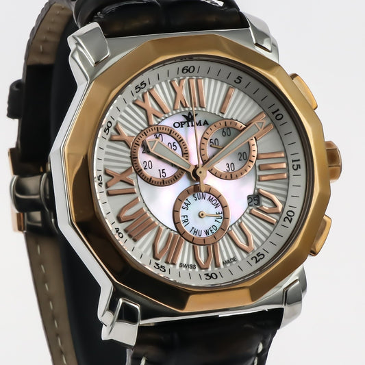 Optima • Swiss Chronograph Watch • Stainless Steel • 43 mm • Quartz • 3ATM