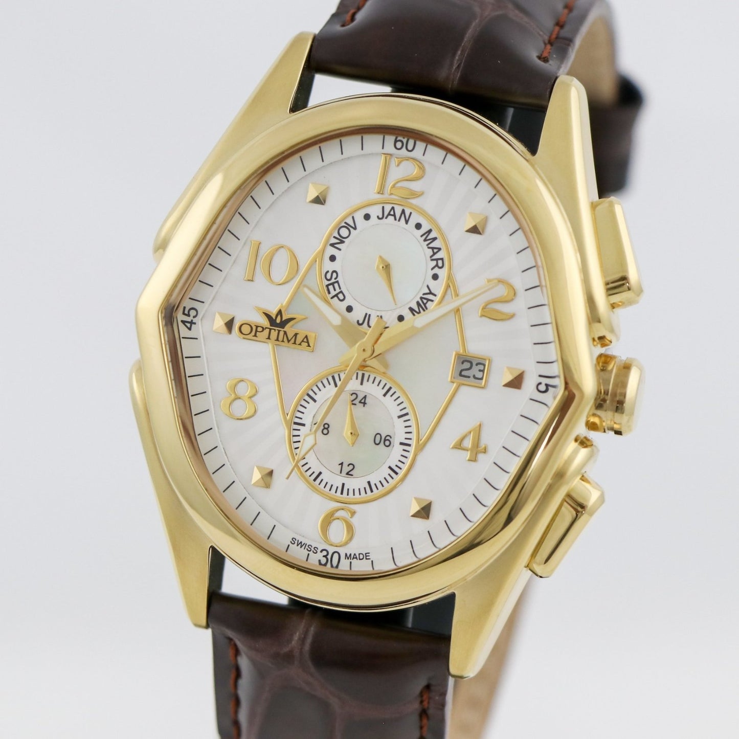 Optima • Swiss Watch • Stainless Steel • 42 mm x 44.5mm• Quartz • 5ATM • OSC272