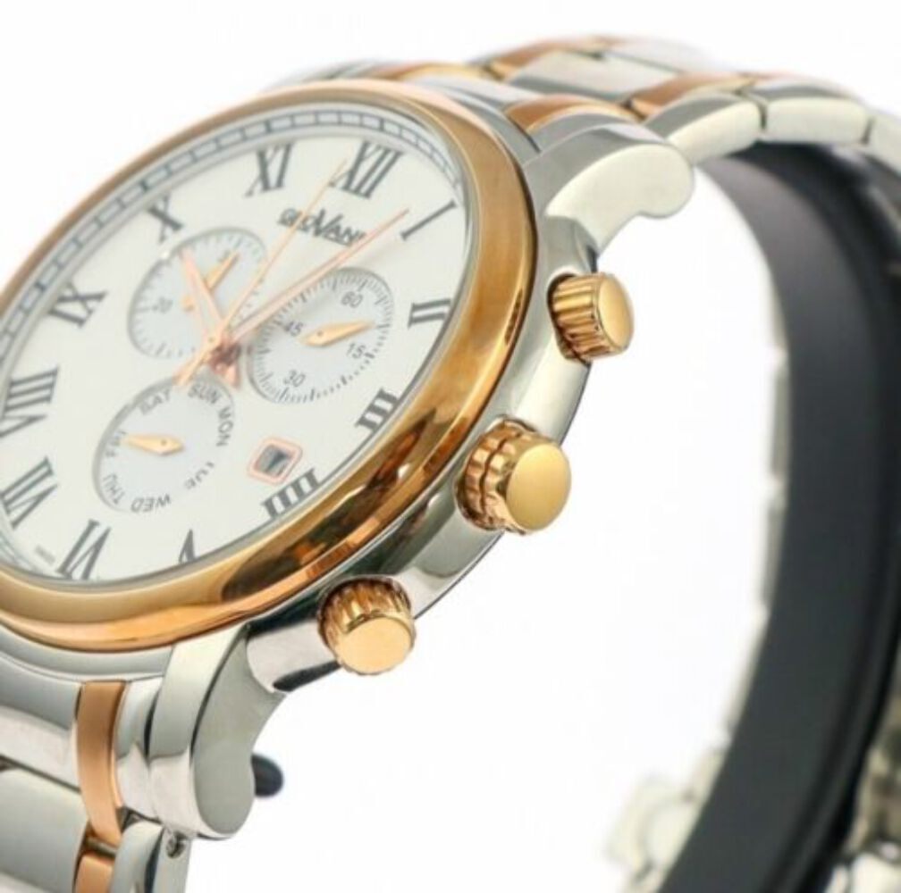 GEOVANI • Swiss Chronograph Watch • PVD Gold Stainless Steel• 45mm 5ATM GOC555