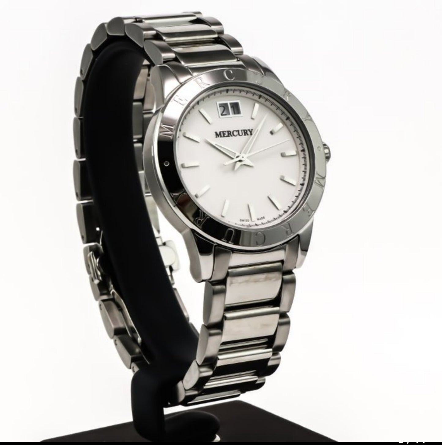 Mercury • Swiss Women's Watch •Stainless Steel Quart 36mm 5ATM • ME340 Big Date