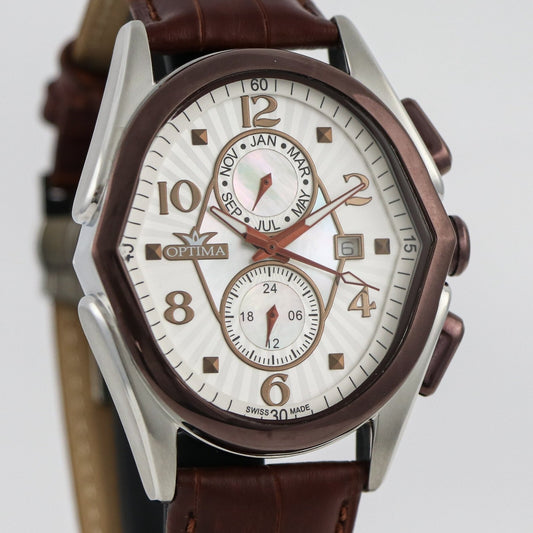 Optima • Swiss Watch • Stainless Steel  • 42x44.5mm• OSC272 • Dual Time