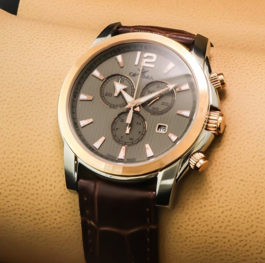 Optima • Swiss Chronograph Watch • OSC307-SRL-4 • Day Date Quartz Mens