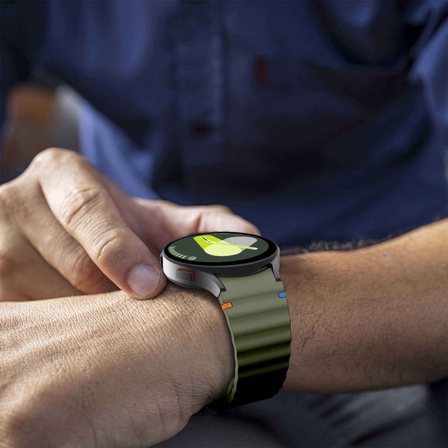 Wavy Silicone Sports Strap • 40mm 44mm • Compatible with Samsung