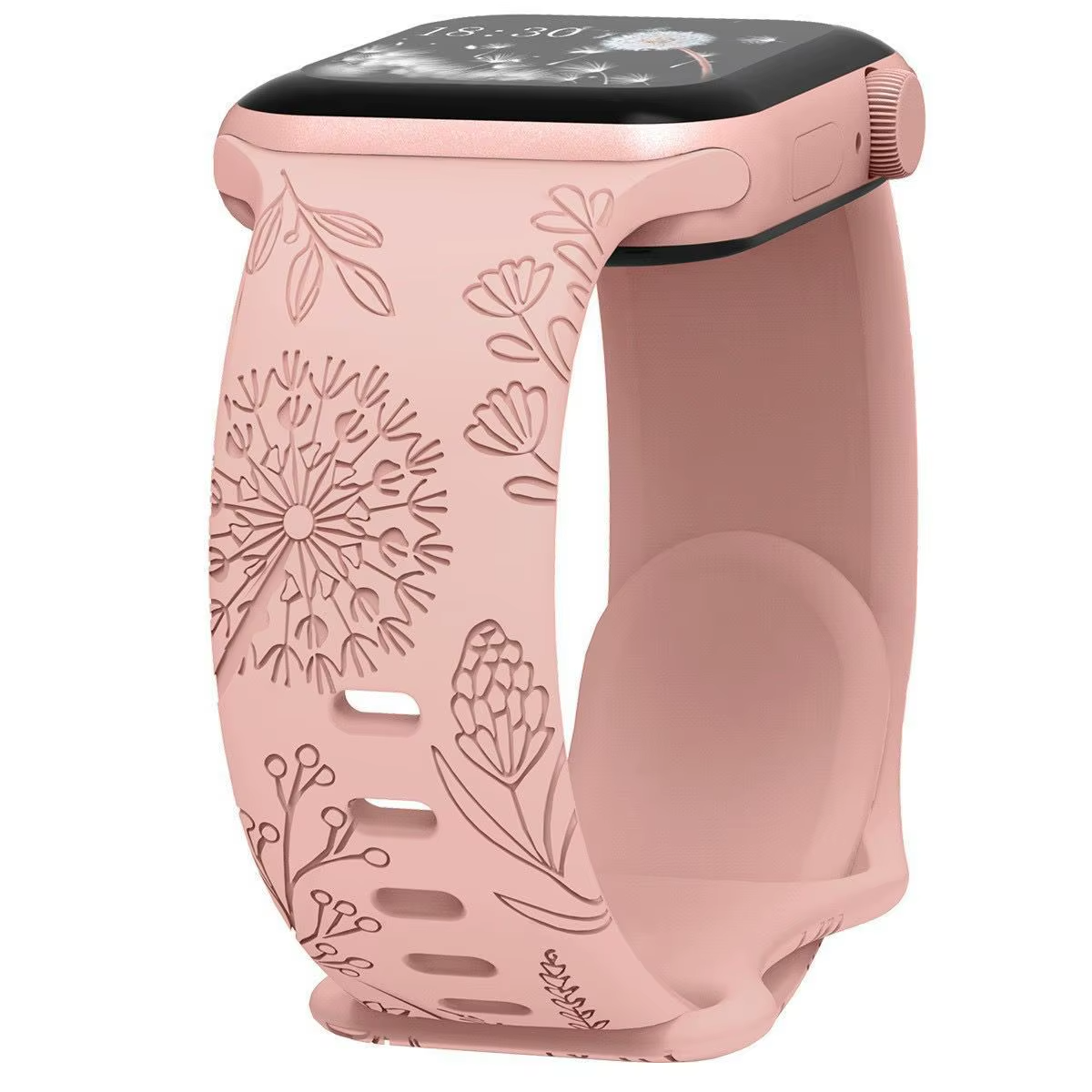 Dandelion Watch Band • Apple Watch Compatible • Engraved Silicone 
