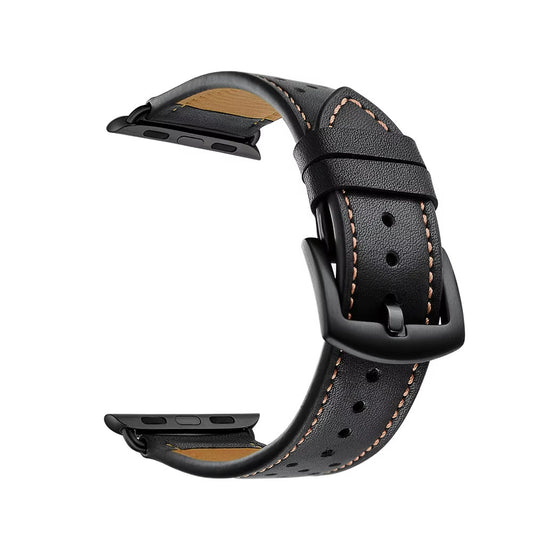 Luxury Leather iWatch Band Compatible w Apple Watch • 38/40/41 or 42/44/45/46/49 - ChronoBling