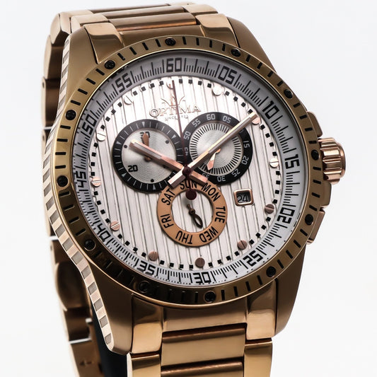 Optima • Swiss Chronograph Watch  • Stainless Steel Quartz • 45mm • OSC281