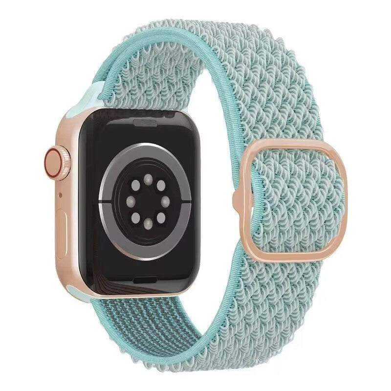 Adjustable Nylon Smartwatch Strap with Wave Pattern for iWatch Series 1-8