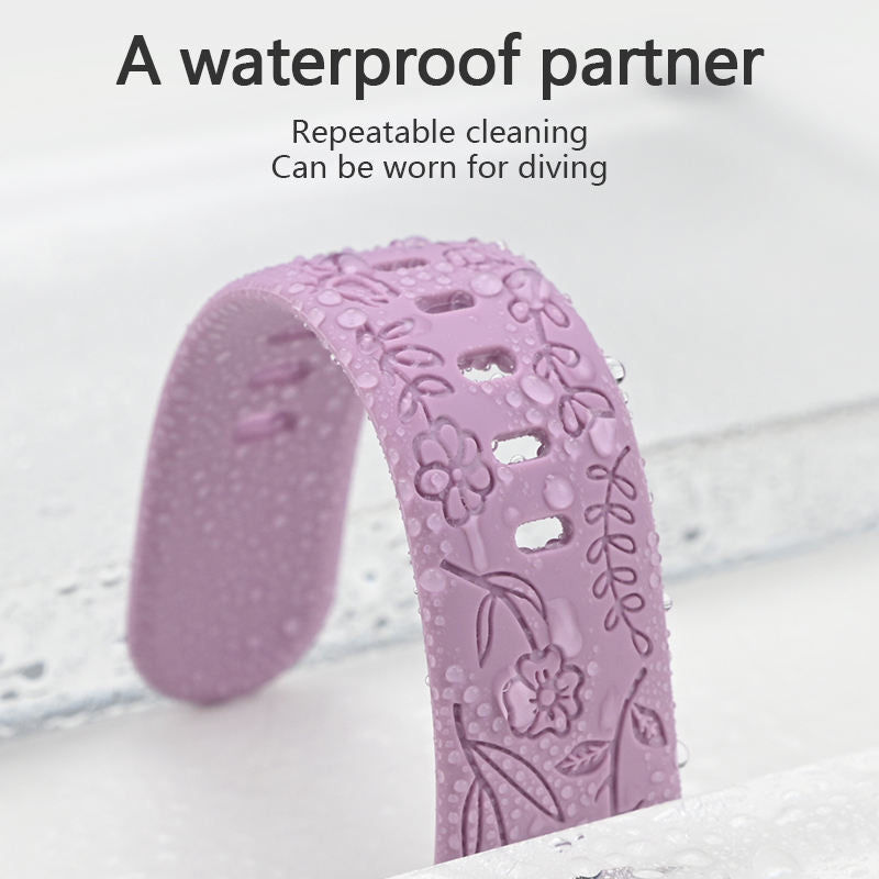 Engraved Soft Silicone Band • Waterproof Sport Strap • Apple Watch Compatible