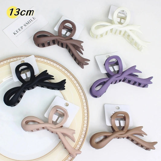 13cm Bow Hair Claw Clips 6-Pack Bundle Matte Large Hair Clips Free US Shipping
