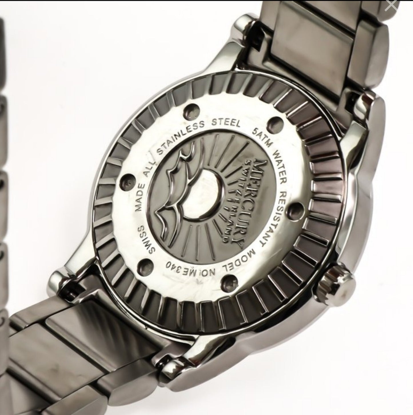 Mercury • Swiss Women's Watch •Stainless Steel Quart 36mm 5ATM • ME340 Big Date