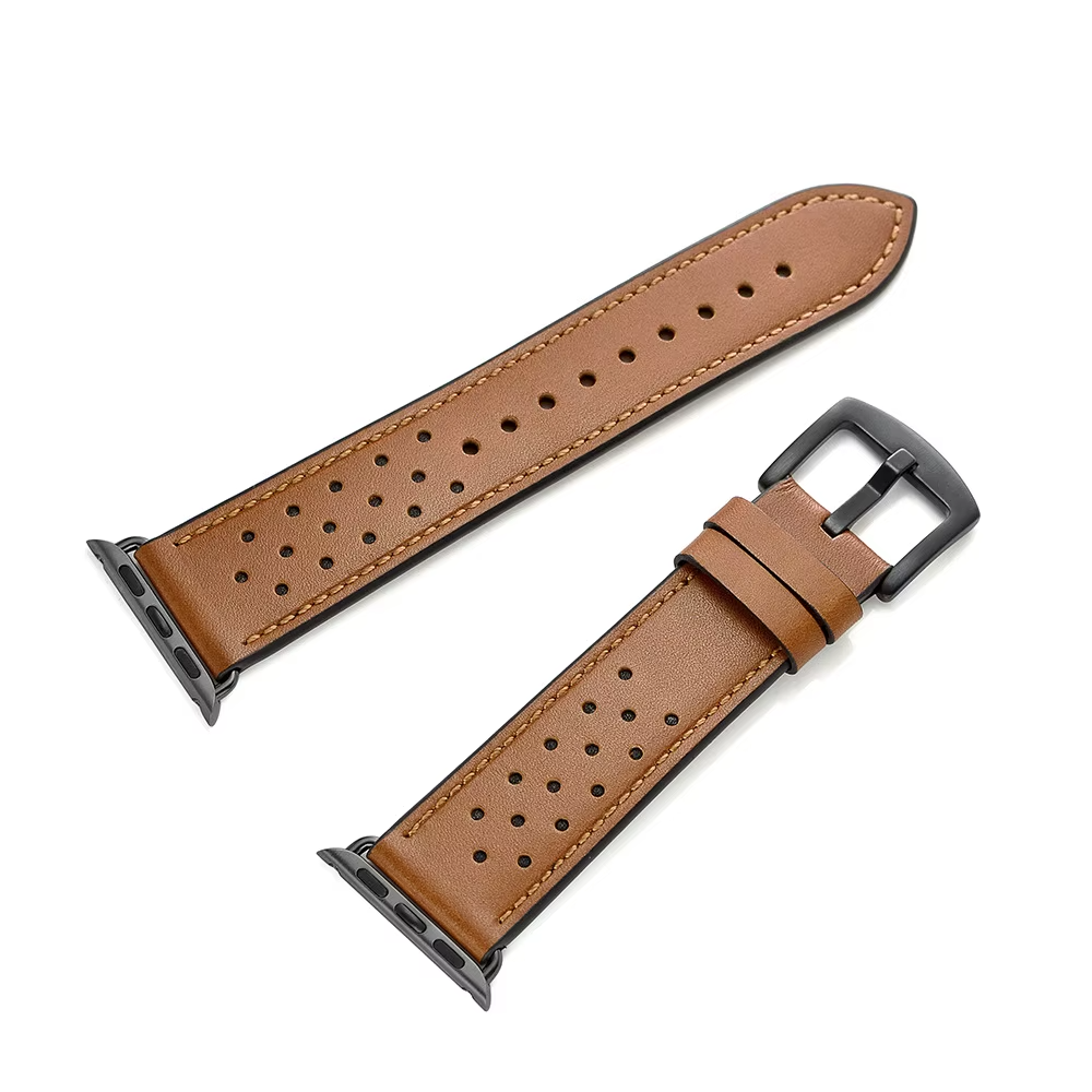Top Grain Leather Watch Band • Apple Watch Compatible • Adjustable 