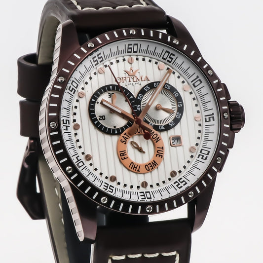 Optima • Swiss Chronograph Watch • Stainless Steel • Quartz • 45mm • OSC281