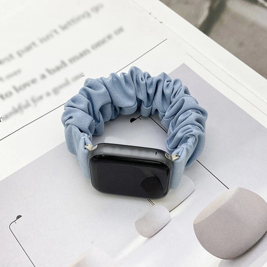 Scrunchie Fabric Watch Band • Apple Watch Compatible • Adjustable