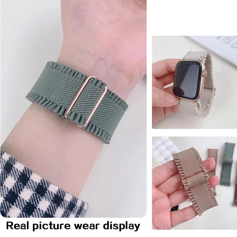 Fashion Band for Apple Watch 38/40/41mm & 42/44/45/46/49/Ultra Nylon Adjustable