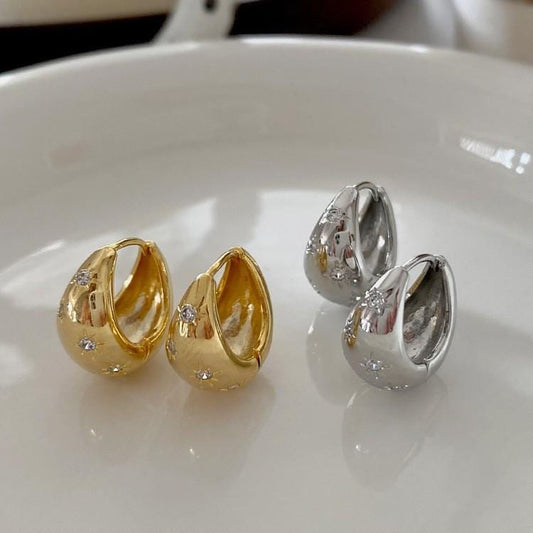 Special-interest design earrings one size silver and gold style high-grade retro